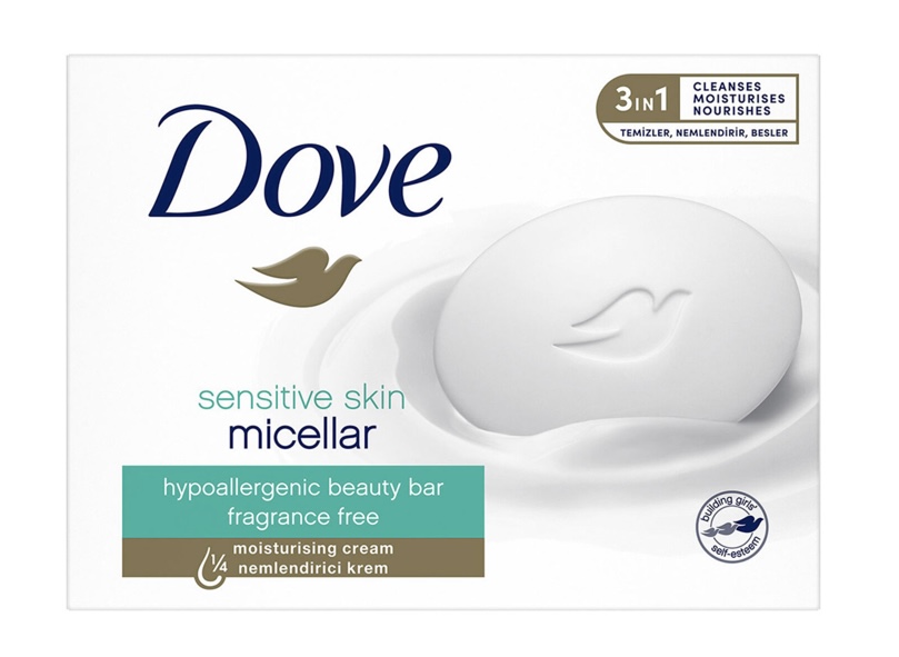 Dove Beauty Cream Bar Katı Güzellik Sabunu Micellar Hassas Ciltler İçin Nemlendirici Etkili 90 G