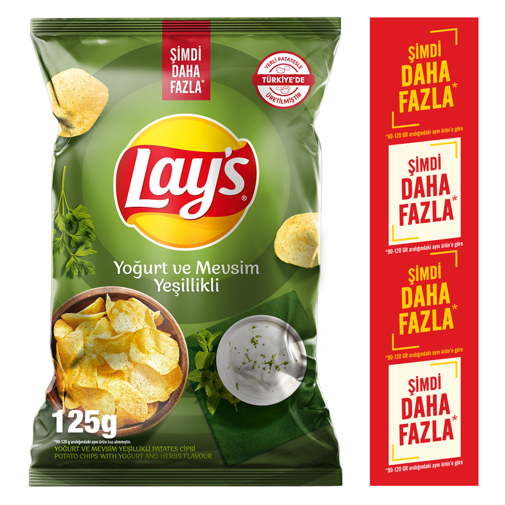Lays Yoğurt & Mevsim Yeşillikleri Süper Boy 125 gr