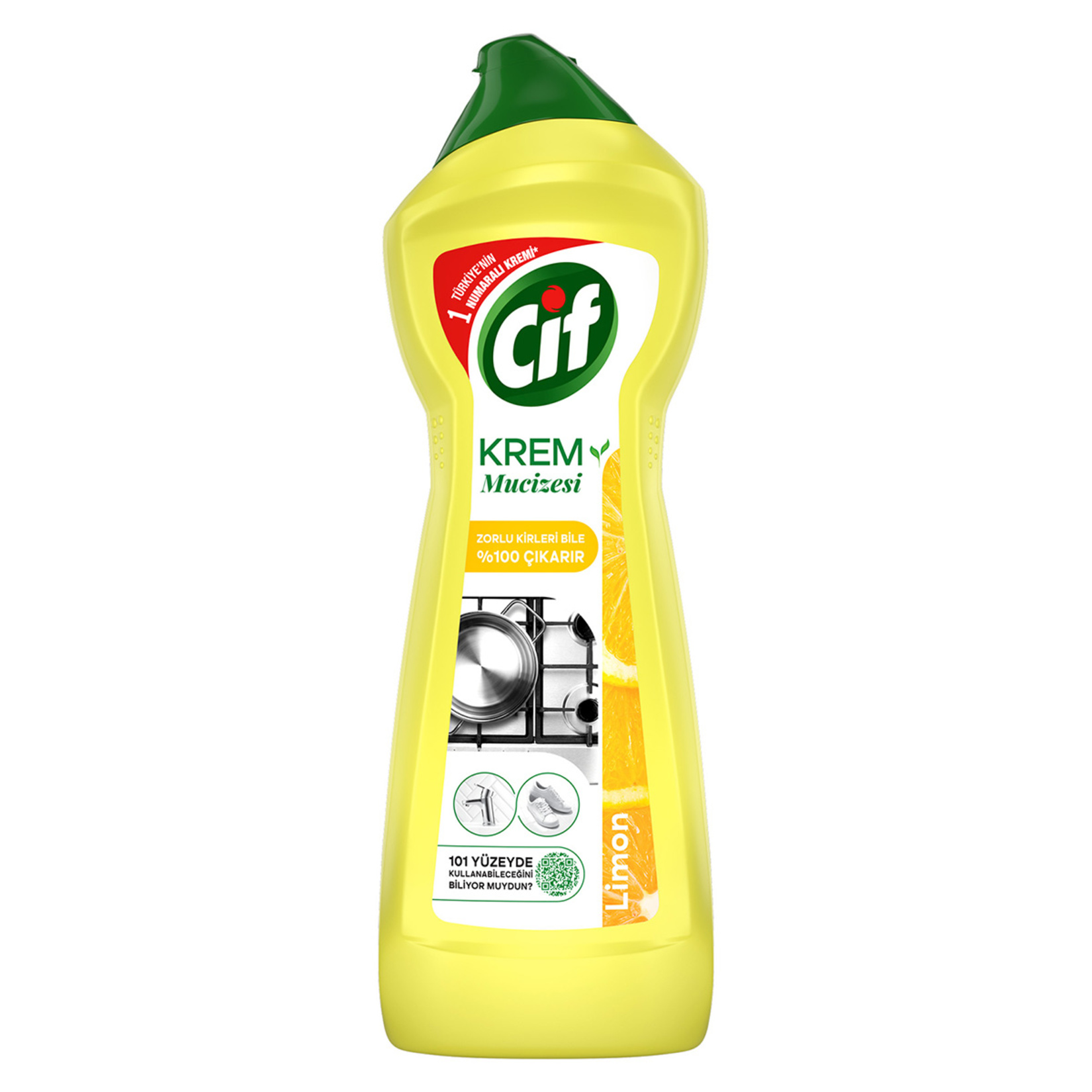 Cif Krem Yüzey Temizleyicisi Limon Kokulu 500 ml