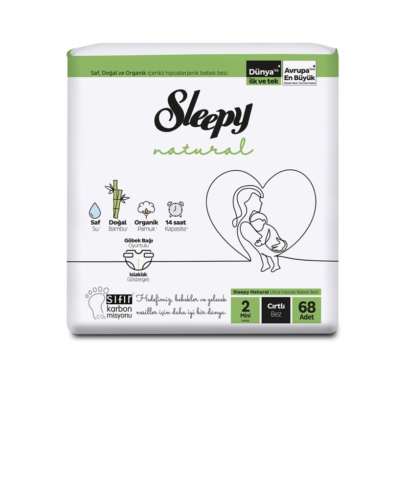 Sleepy Natural Jumbo Paket 2 Beden Mini 3-6 Kg 68'li