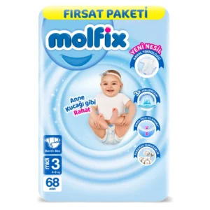 Molfix Bebek Bezi 68 li 3 Beden Fırsat Paketi 68 Adet