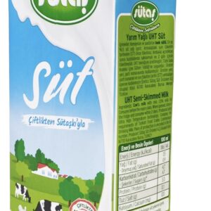 Sütaş 1 lt Yarım Yağlı Süt